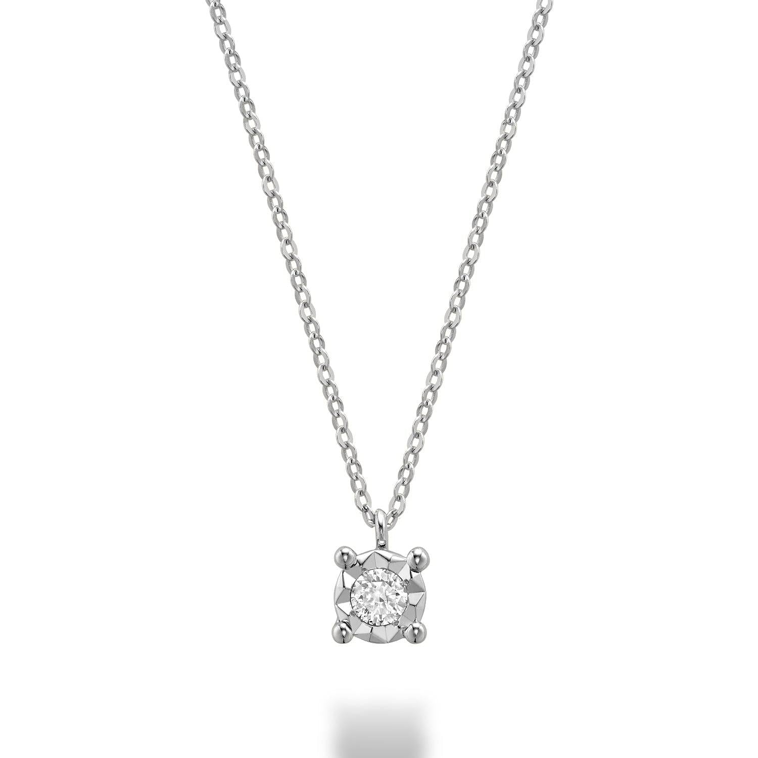 Illusion Solitaire Diamond Pendant