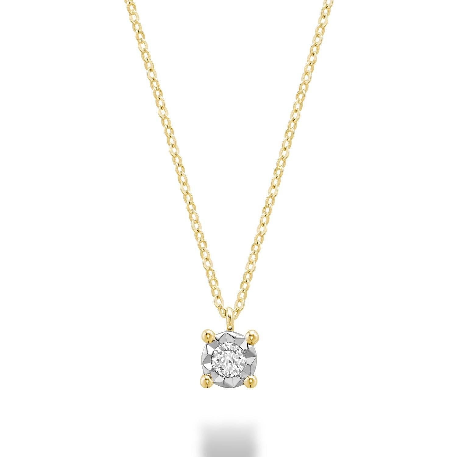 Illusion Solitaire Diamond Pendant