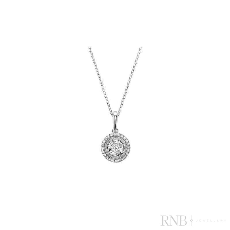 Halo Round illusion Diamond Pendant