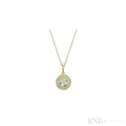 Halo Round illusion Diamond Pendant