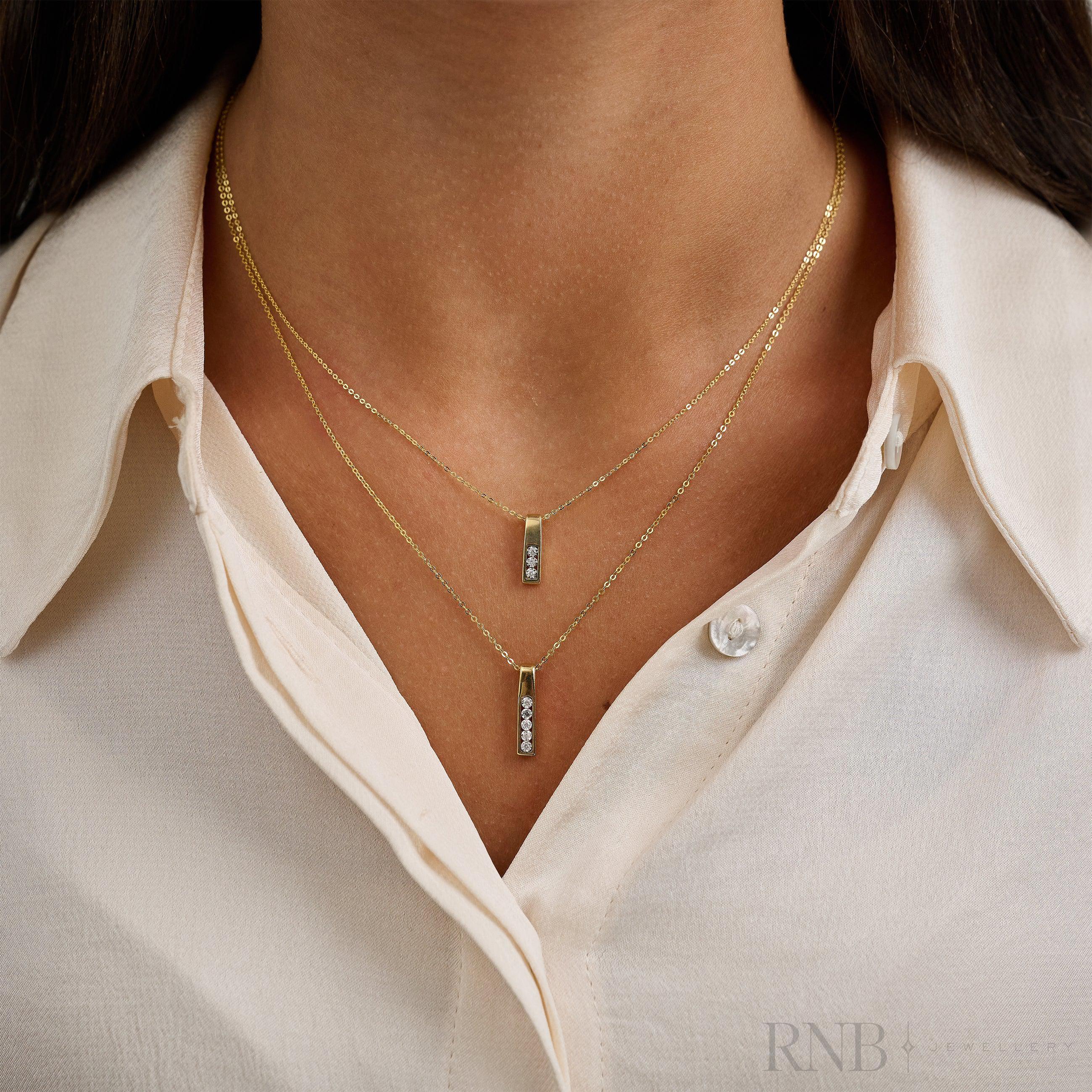 Medium Bar Illusion Diamond Pendant