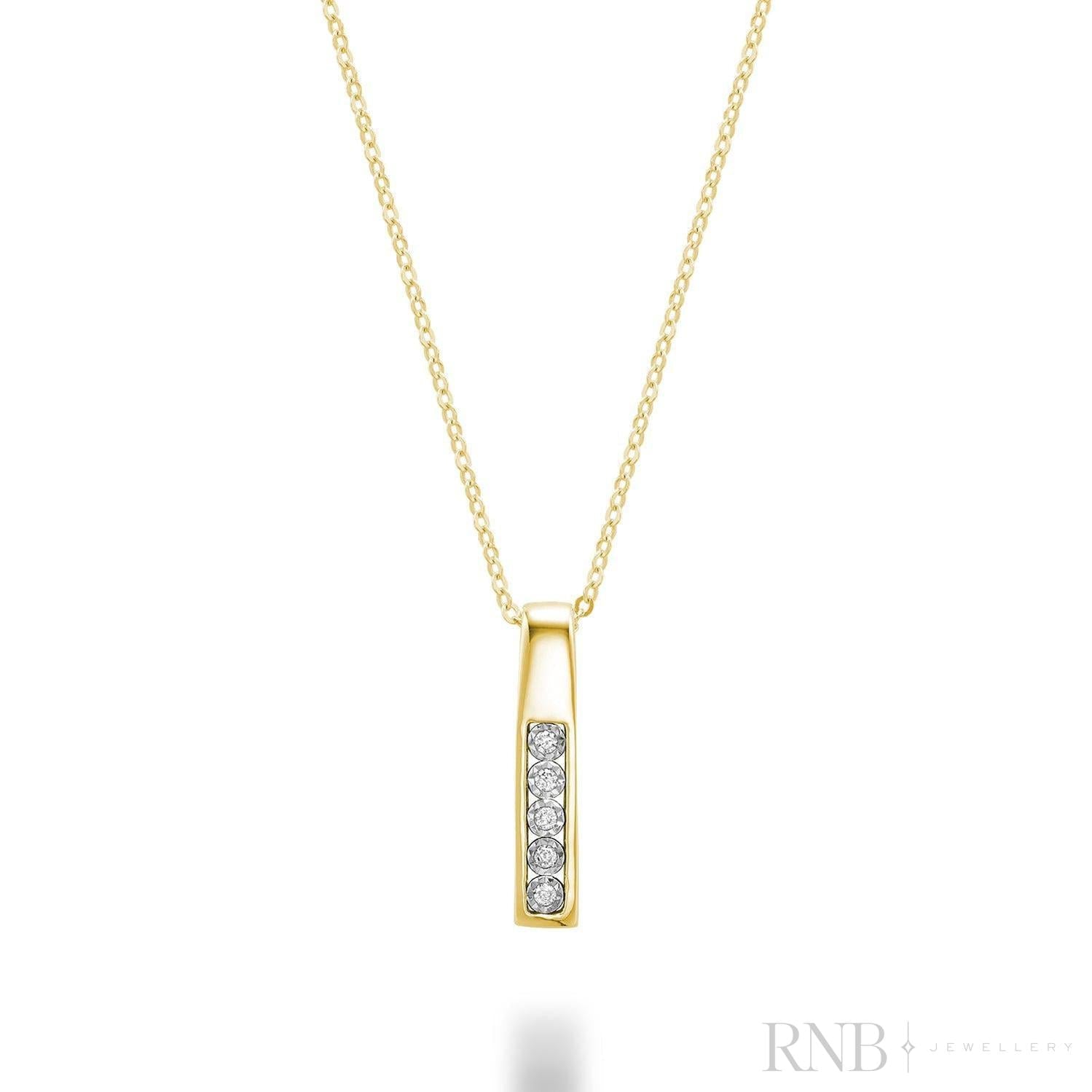 Medium Bar Illusion Diamond Pendant