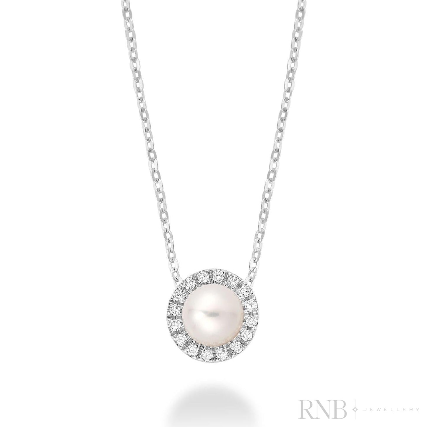 Pearl & Halo Diamond Pendant