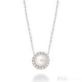 Pearl & Halo Diamond Pendant
