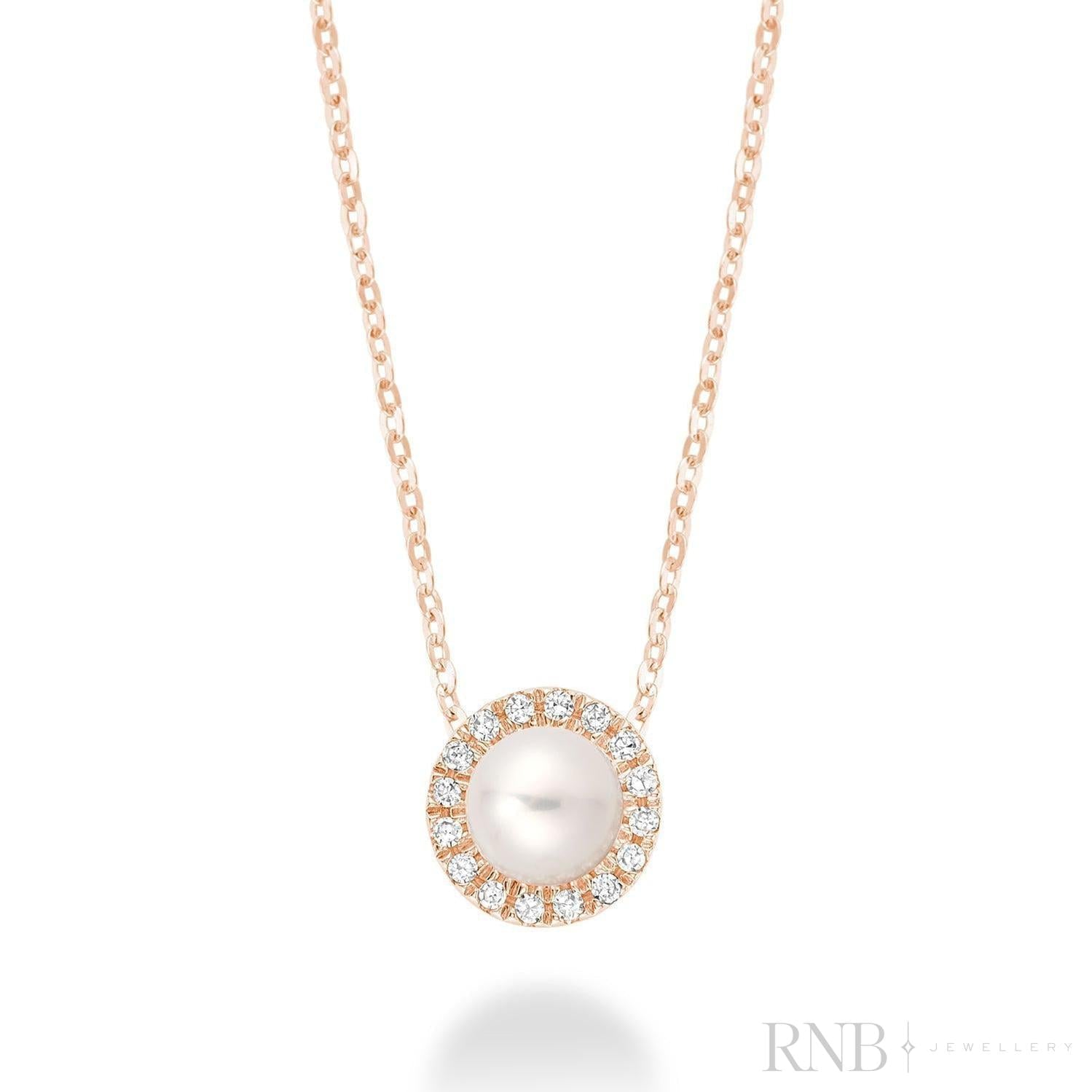 Pearl & Halo Diamond Pendant