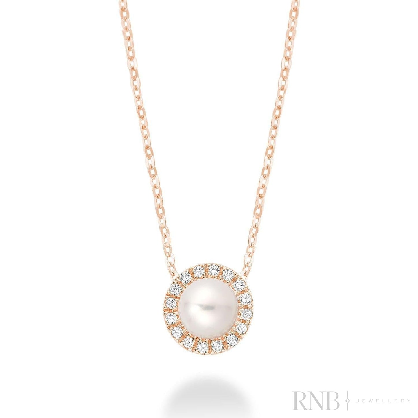 Pearl & Halo Diamond Pendant