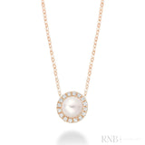 Pearl & Halo Diamond Pendant