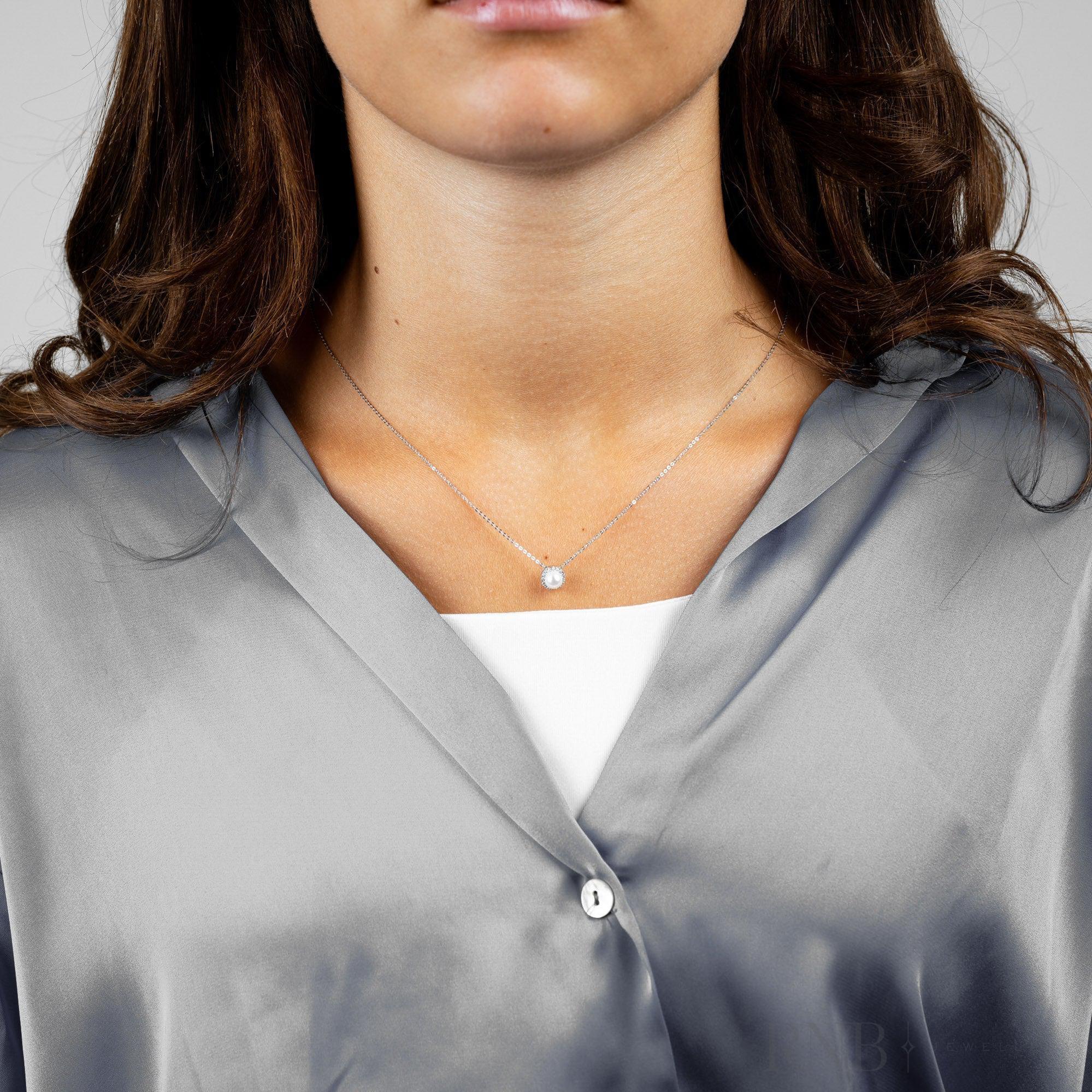 Pearl & Halo Diamond Pendant