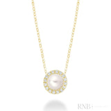 Pearl & Halo Diamond Pendant