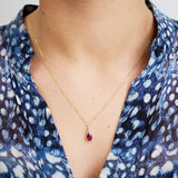 Pear Shape Colored Stone & Diamond Pendant