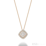 Cushion Shape Pave Halo Diamond Pendant