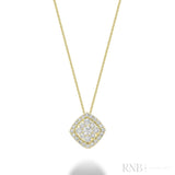 Cushion Shape Pave Halo Diamond Pendant
