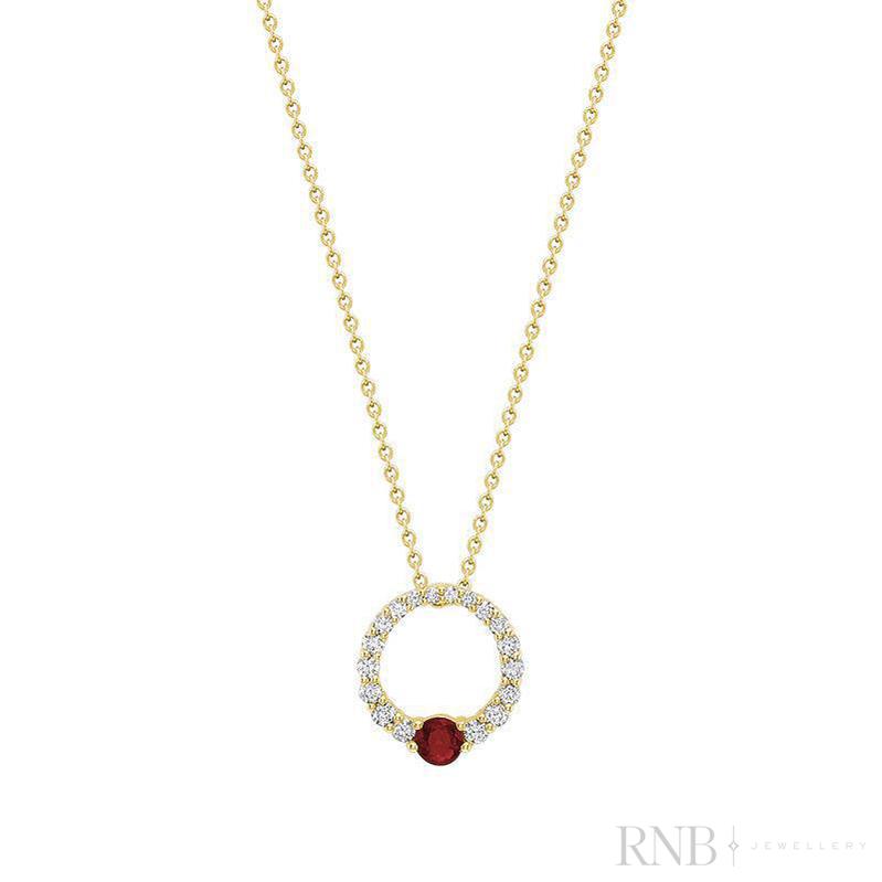 Precious Stone & Circle of Life Diamond Pendant