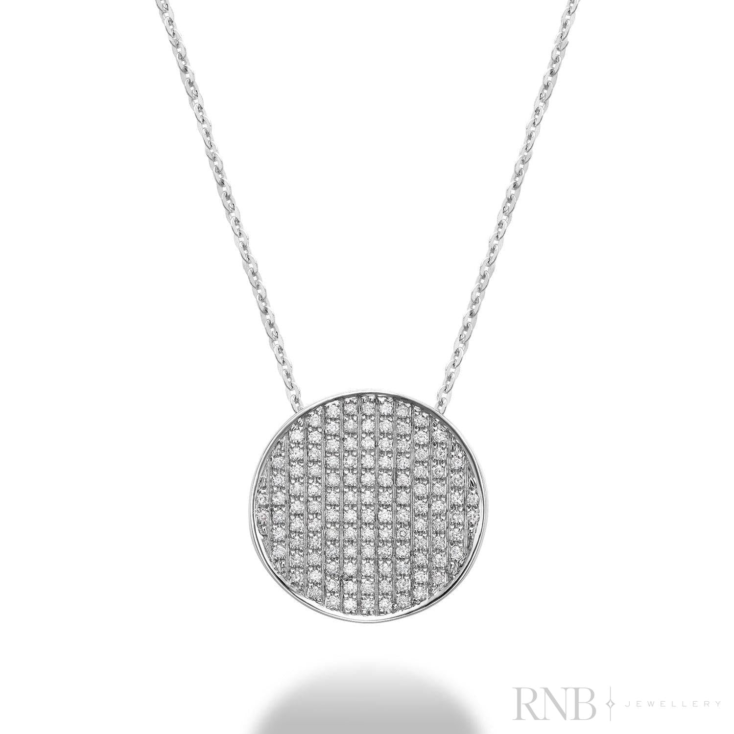 Curved Disc Pave Diamond Pendant