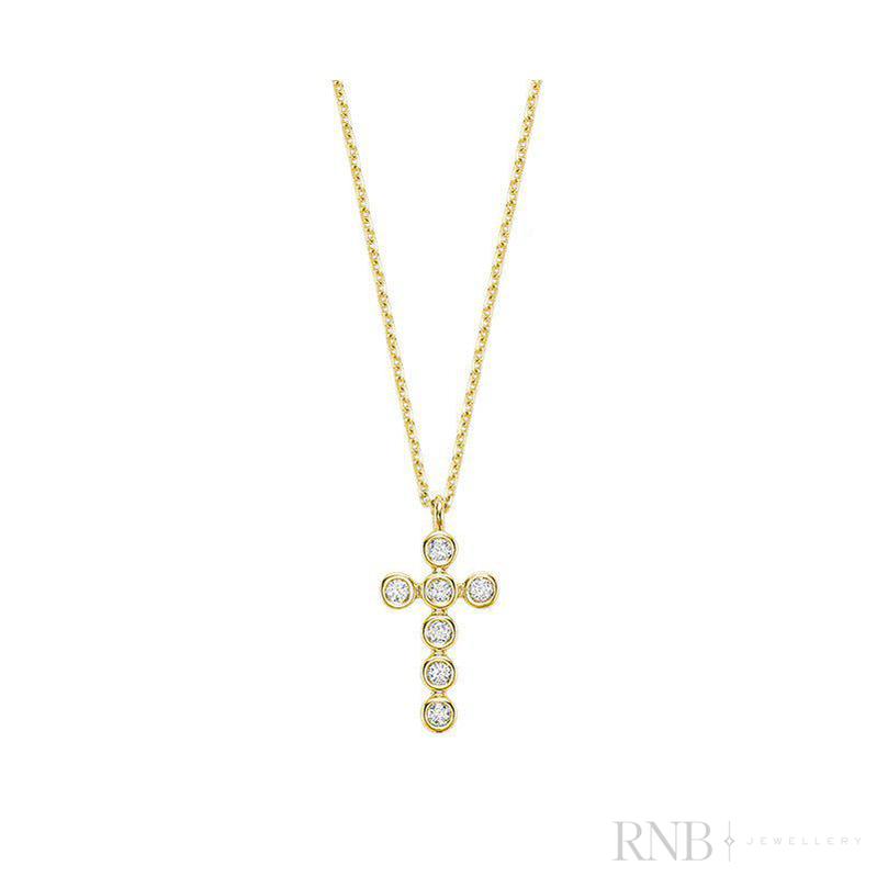 Bezel Cross Diamond Necklace
