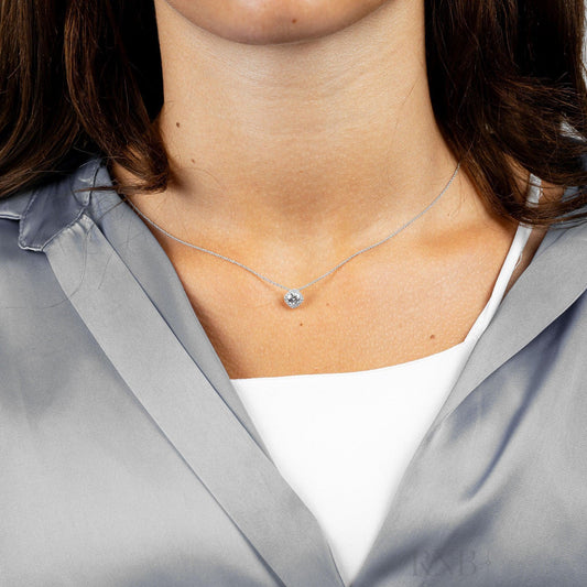 Cushion Shape Halo Diamond Pendant