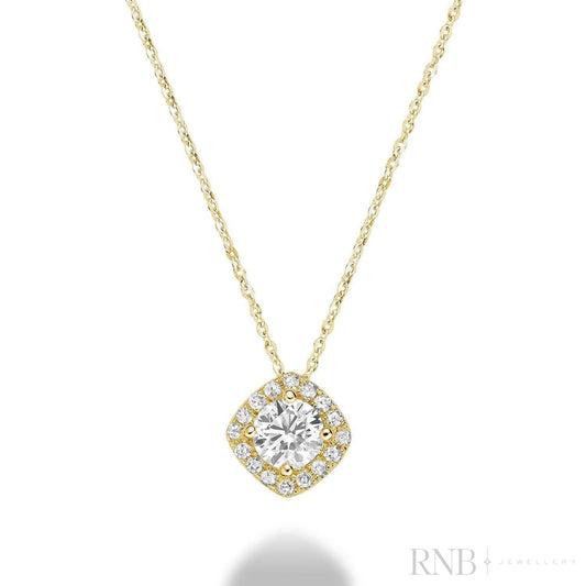 Cushion Shape Halo Diamond Pendant