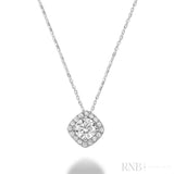 Cushion Shape Halo Diamond Pendant