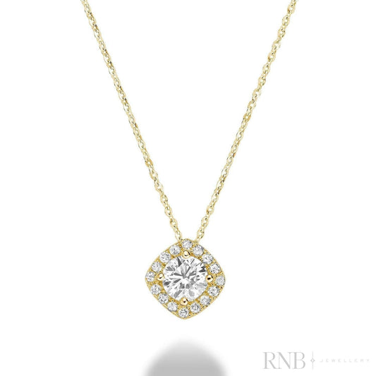 Cushion Shape Halo Diamond Pendant