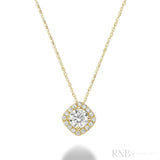 Cushion Shape Halo Diamond Pendant