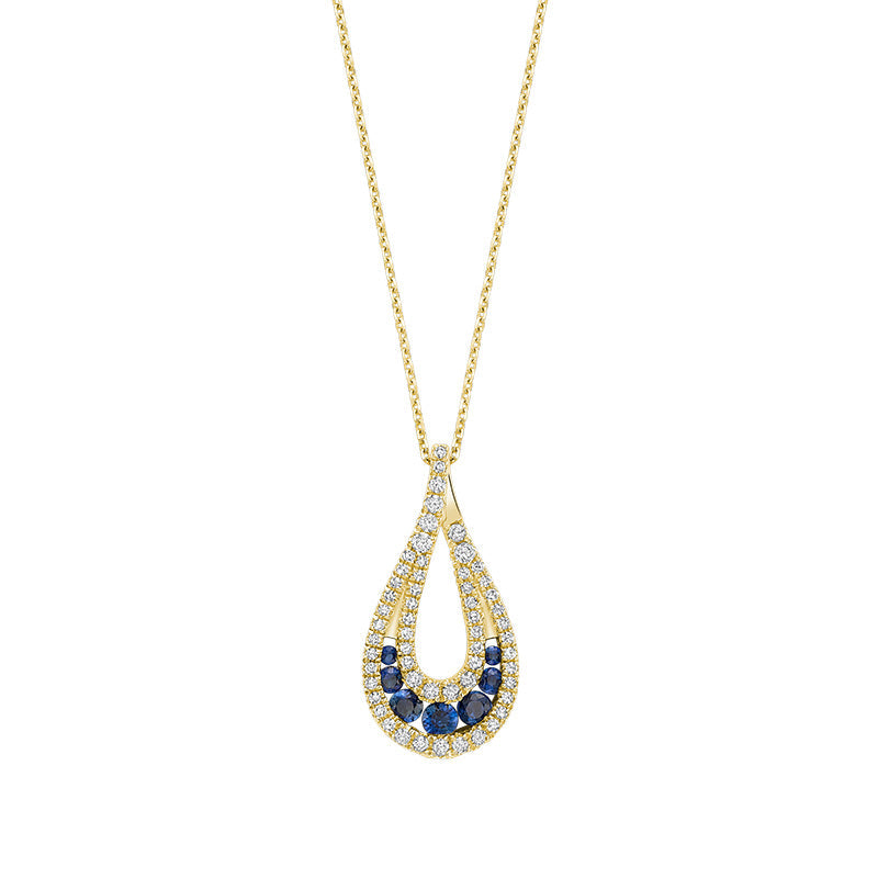 Fancy Pear Shape with Precious Stones & Diamonds Pendant