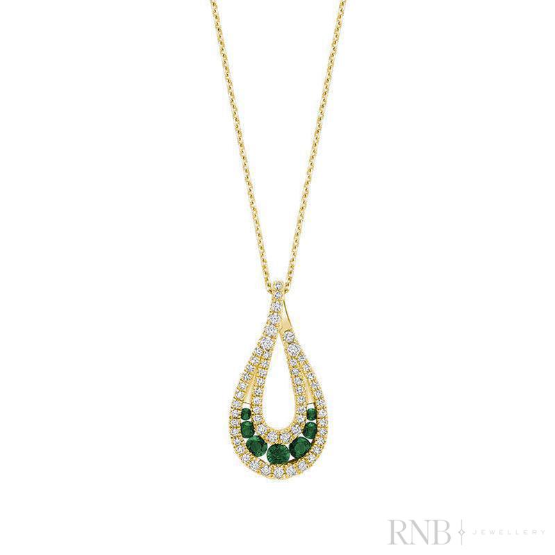 Fancy Pear Shape with Precious Stones & Diamonds Pendant