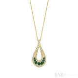 Fancy Pear Shape with Precious Stones & Diamonds Pendant