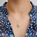 Fancy Pear Shape with Precious Stones & Diamonds Pendant