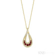 Fancy Pear Shape with Precious Stones & Diamonds Pendant