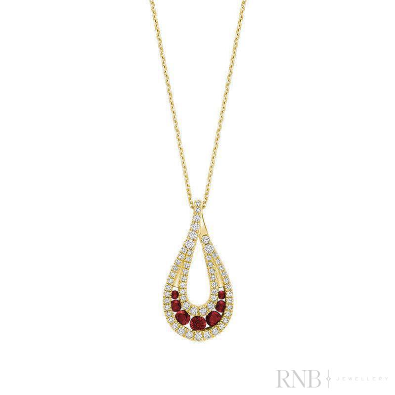 Fancy Pear Shape with Precious Stones & Diamonds Pendant