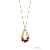Fancy Pear Shape with Precious Stones & Diamonds Pendant