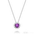 Precious Stone & Diamond Halo Pendant-RNB Jewellery