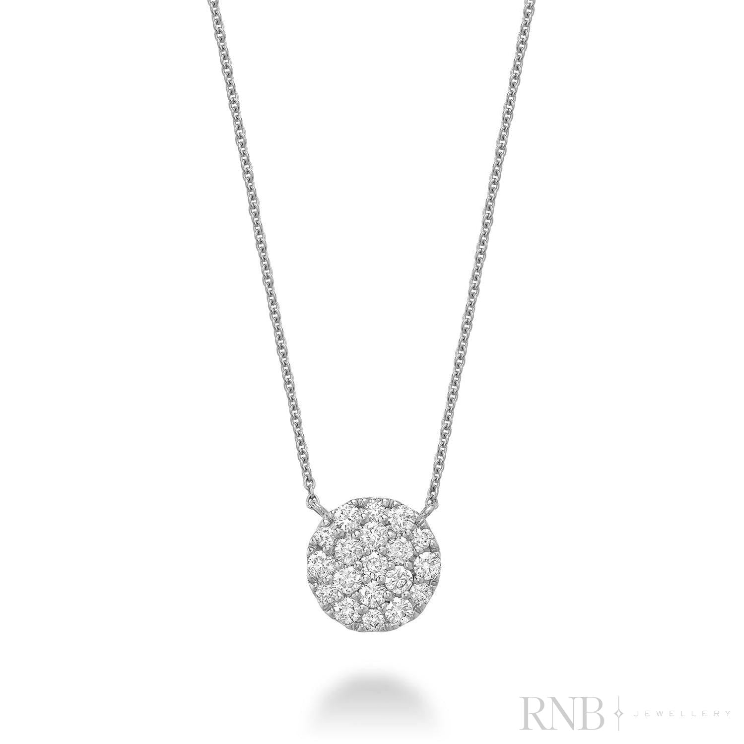 Pave Round Diamond Necklace