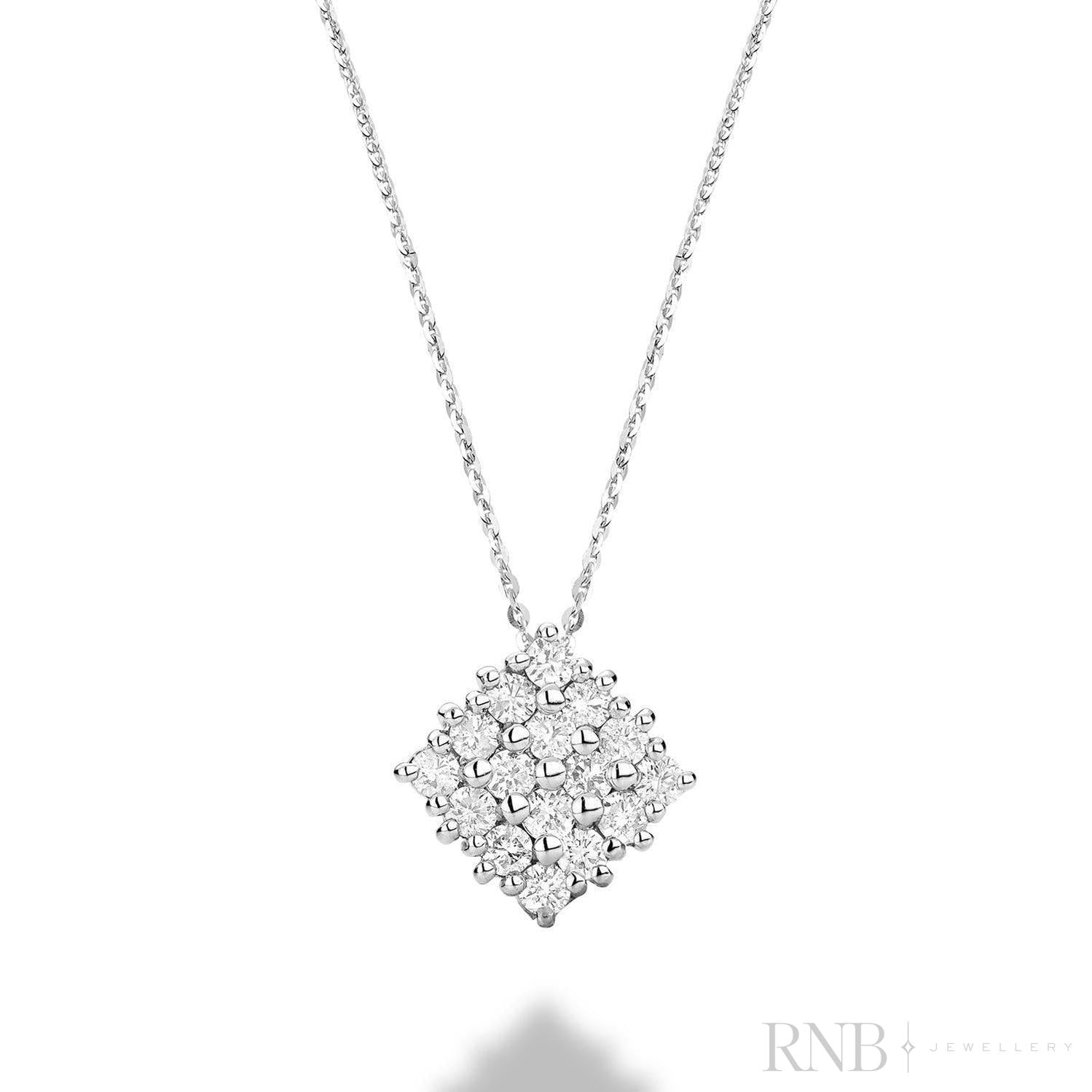Square Pave Diamond Pendant