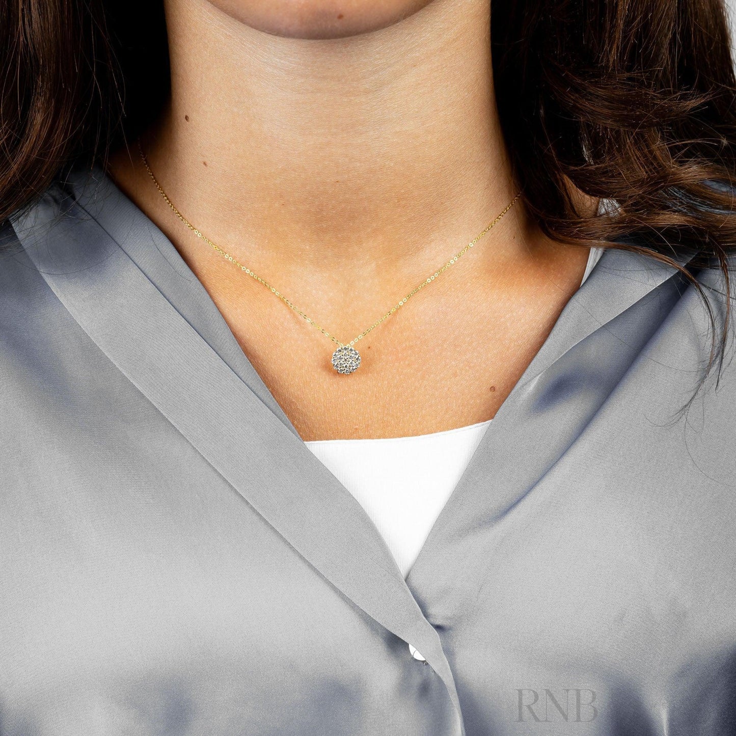 Large Round Pave Diamond Pendant-RNB Jewellery