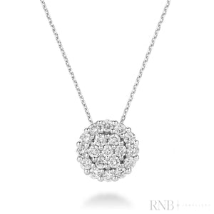 Large Round Pave Diamond Pendant-RNB Jewellery