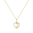 Wave Heart & Solitaire Diamond Pendant