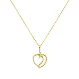Wave Heart & Solitaire Diamond Pendant