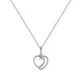 Wave Heart & Solitaire Diamond Pendant