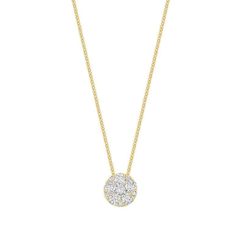 Round Cluster Diamond Pendant