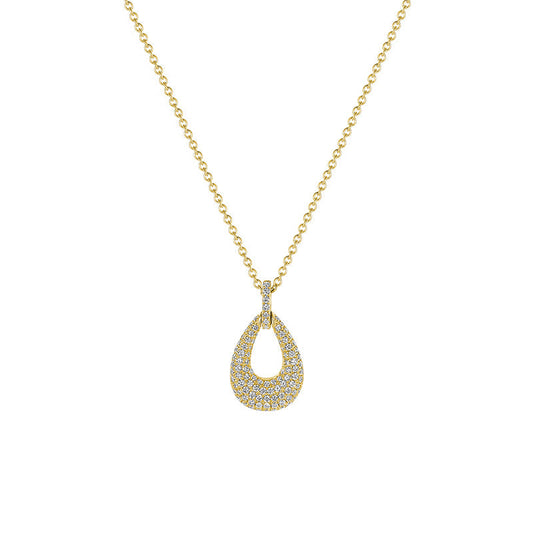 Elegant Drop Pave Diamond Pendant