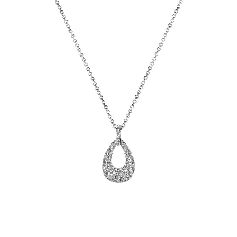Elegant Drop Pave Diamond Pendant