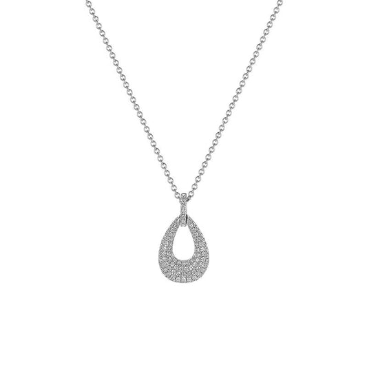 Elegant Drop Pave Diamond Pendant