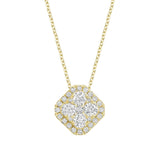 Cushion Illusion Set Diamond Necklace