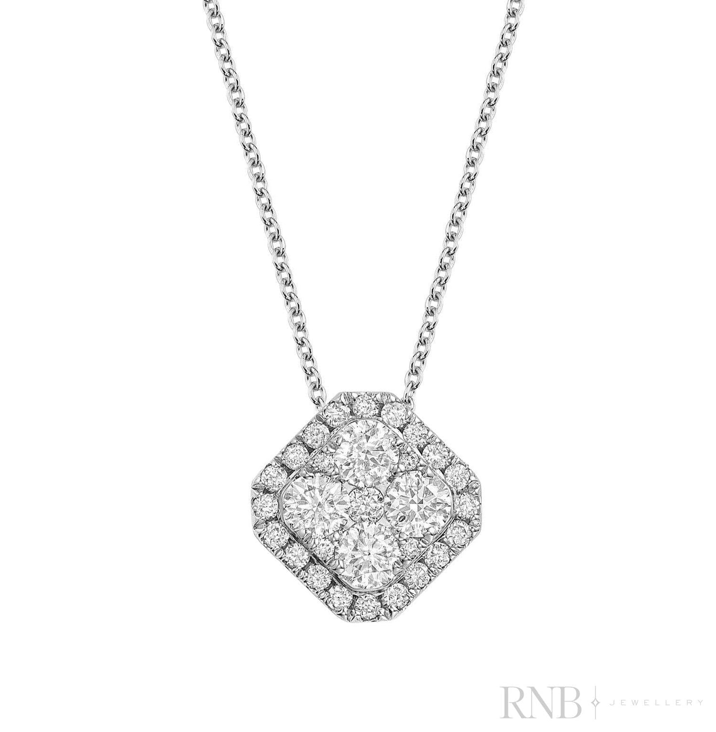 Cushion Illusion Set Diamond Necklace