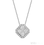 Cushion Illusion Set Diamond Necklace
