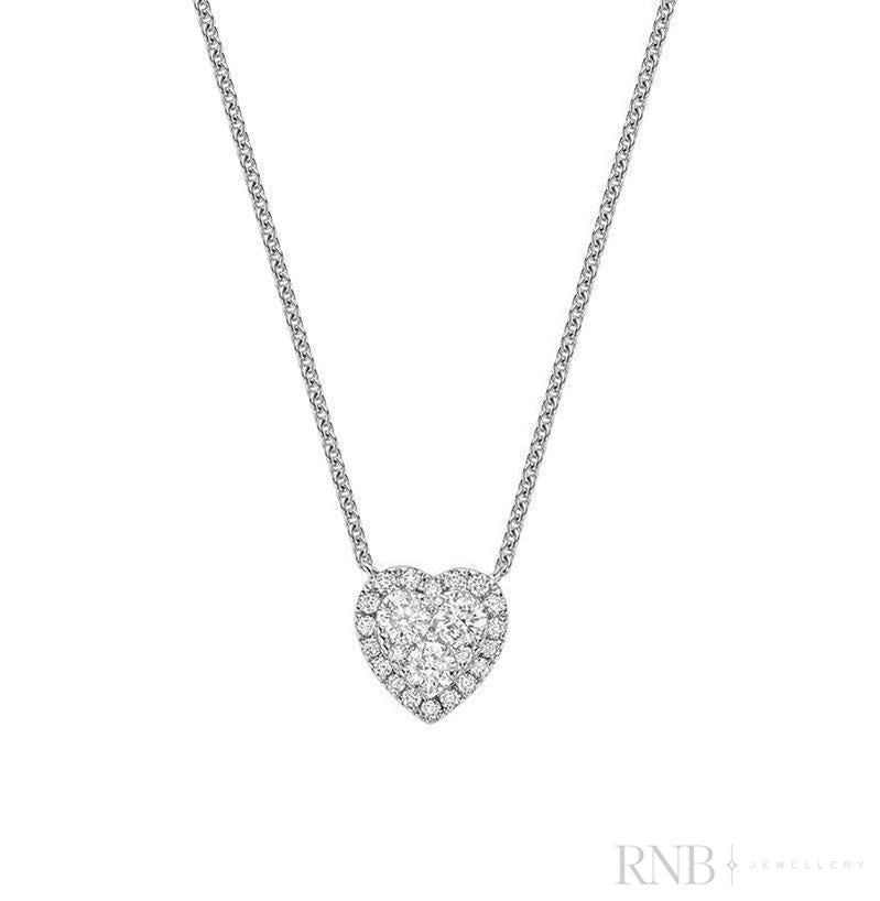 Halo Heart Illusion Diamond Pendant