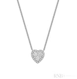Halo Heart Illusion Diamond Pendant