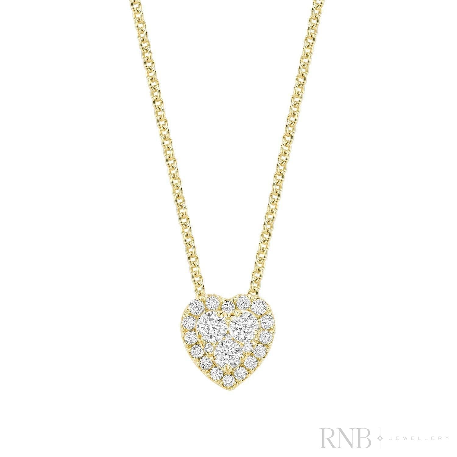 Halo Heart Illusion Diamond Pendant