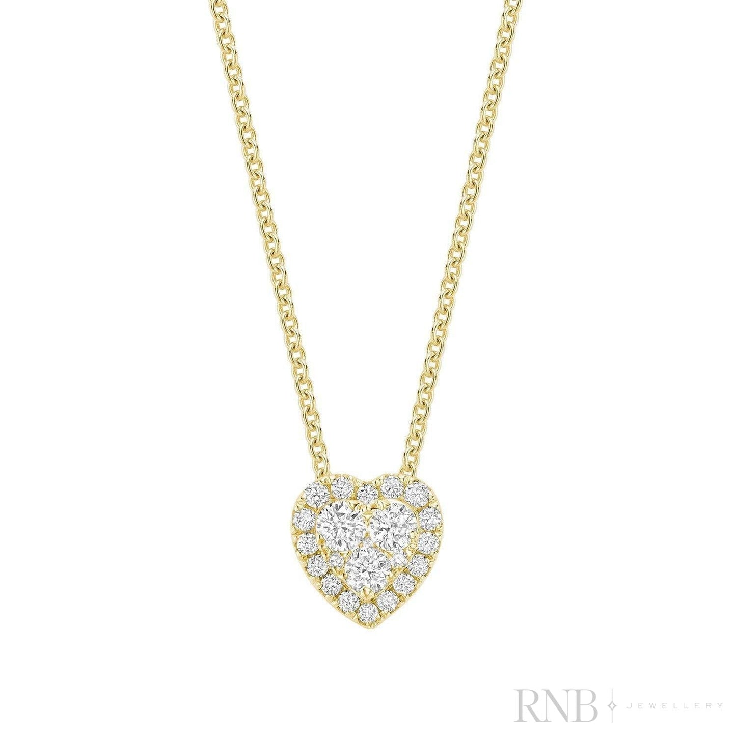 Halo Heart Illusion Diamond Pendant